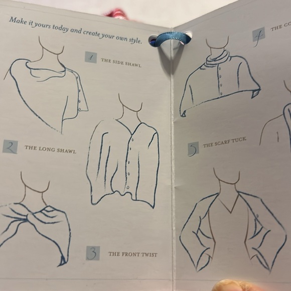 Red and white scarf women’s - Picture 4 of 5